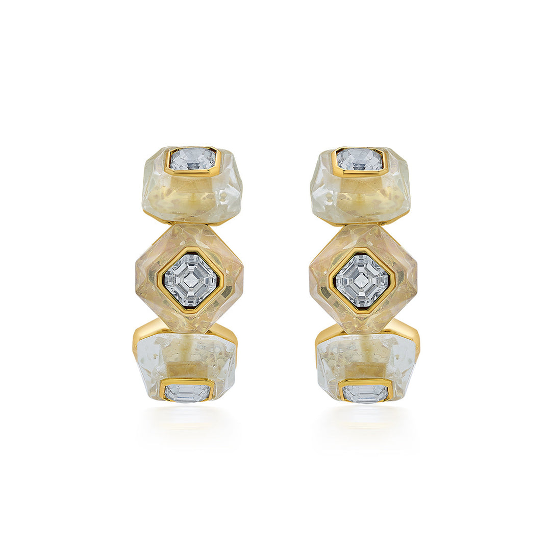 Bougie Infinity Cut Crystal Hoops - Isharya | Modern Indian Jewelry