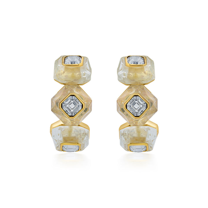 Bougie Infinity Cut Crystal Hoops - Isharya | Modern Indian Jewelry