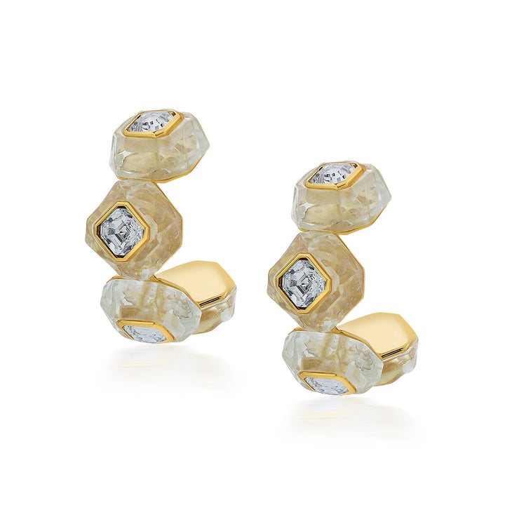 Bougie Infinity Cut Crystal Hoops - Isharya | Modern Indian Jewelry