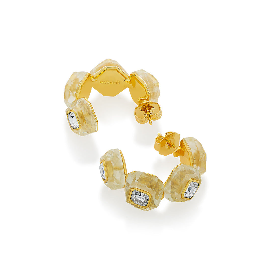Bougie Infinity Cut Crystal Hoops - Isharya | Modern Indian Jewelry
