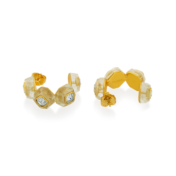 Bougie Infinity Cut Crystal Hoops - Isharya | Modern Indian Jewelry