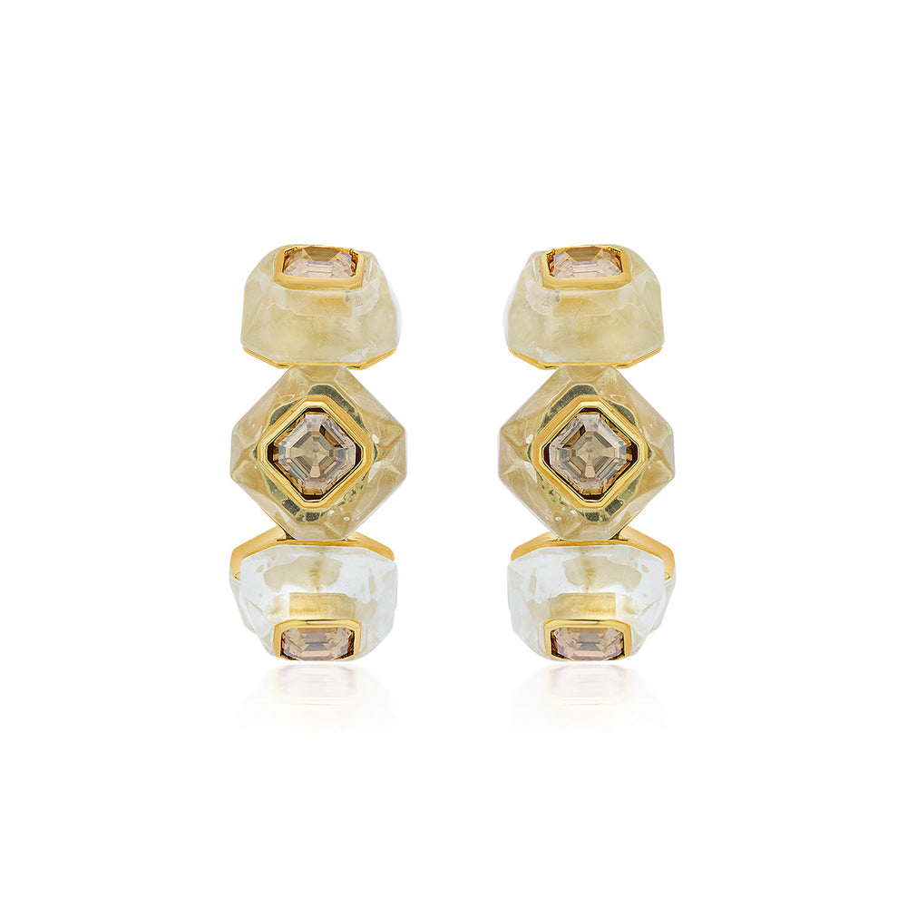Bling Infinity Cut Crystal Hoops - Isharya | Modern Indian Jewelry