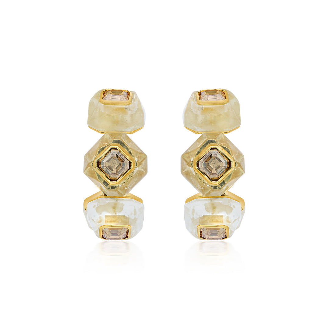 Bling Infinity Cut Crystal Hoops - Isharya | Modern Indian Jewelry