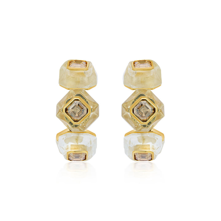 Bling Infinity Cut Crystal Hoops - Isharya | Modern Indian Jewelry
