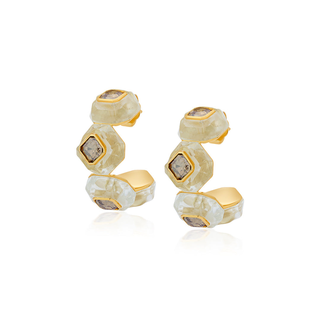 Bling Infinity Cut Crystal Hoops - Isharya | Modern Indian Jewelry