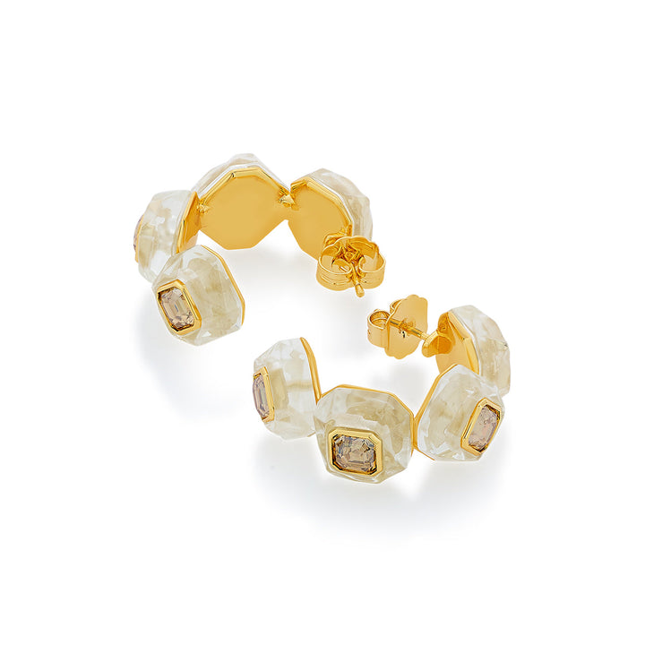 Bling Infinity Cut Crystal Hoops - Isharya | Modern Indian Jewelry