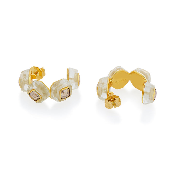 Bling Infinity Cut Crystal Hoops - Isharya | Modern Indian Jewelry