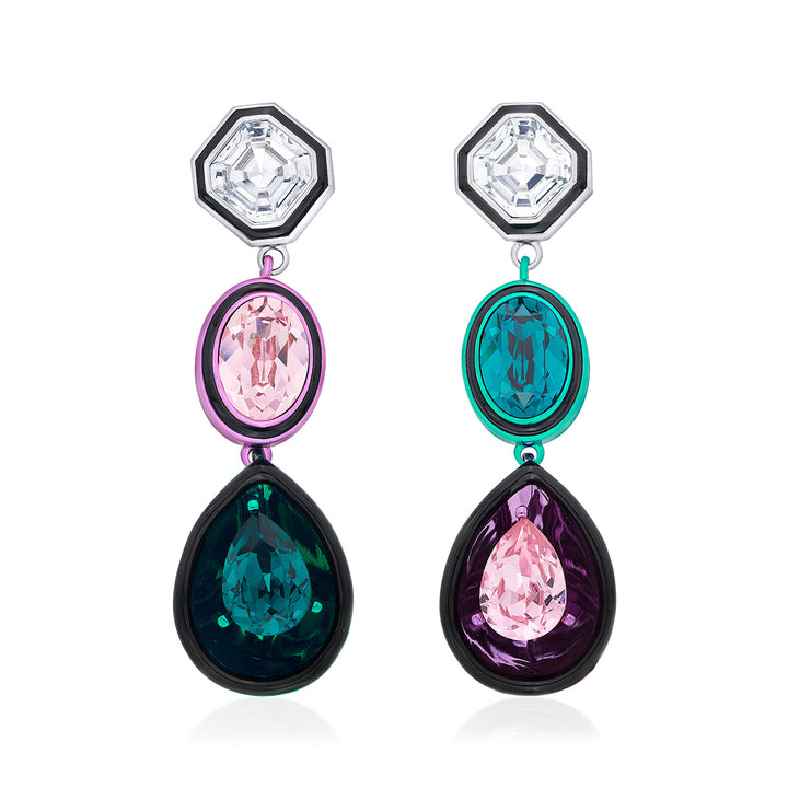 Banger Mismatch Multi-Crystal Earrings