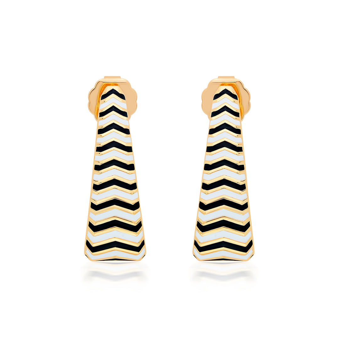 Chevron Oblong Enamel Hoops