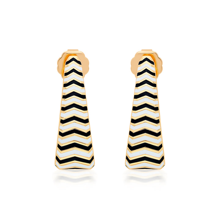 Chevron Oblong Enamel Hoops