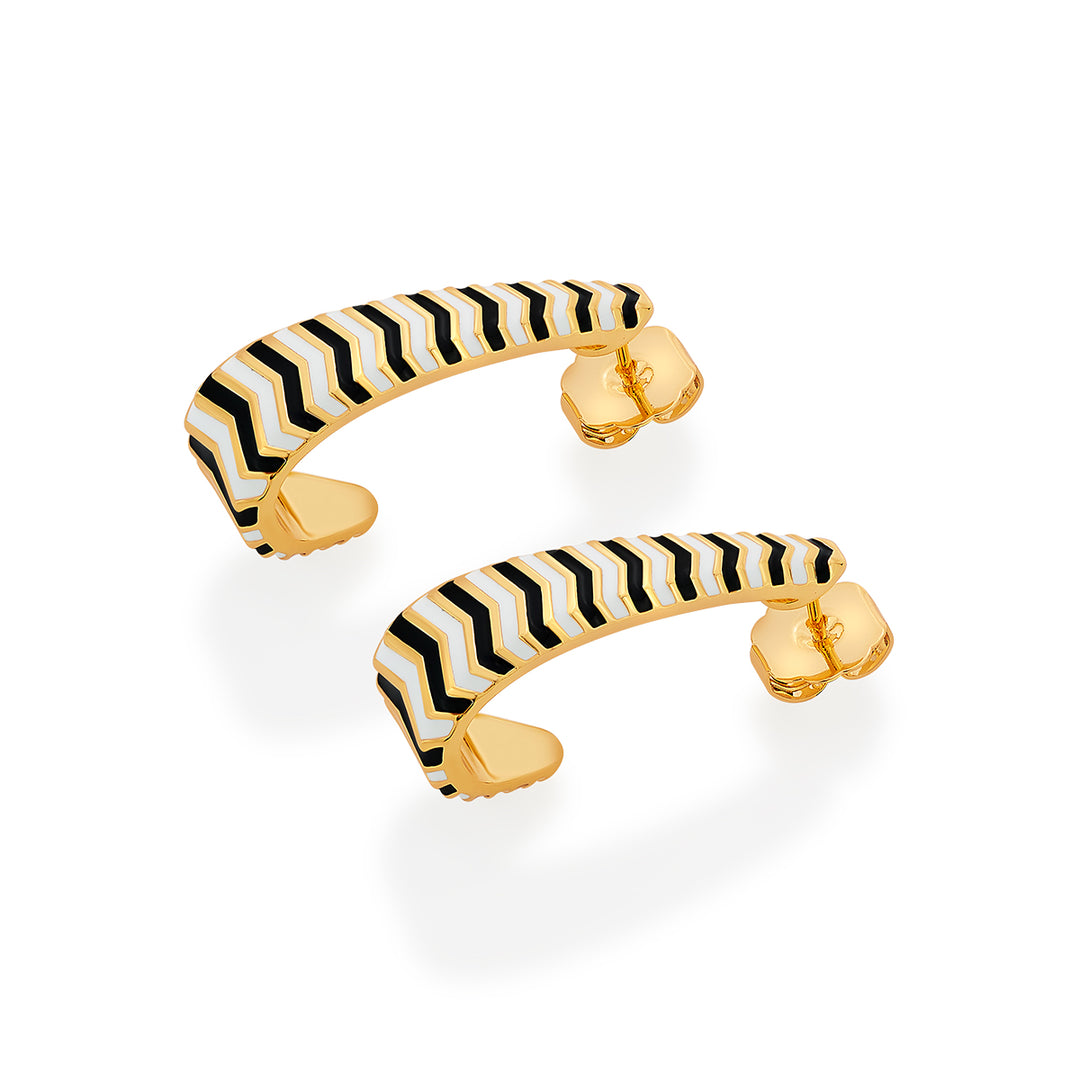 Chevron Oblong Enamel Hoops