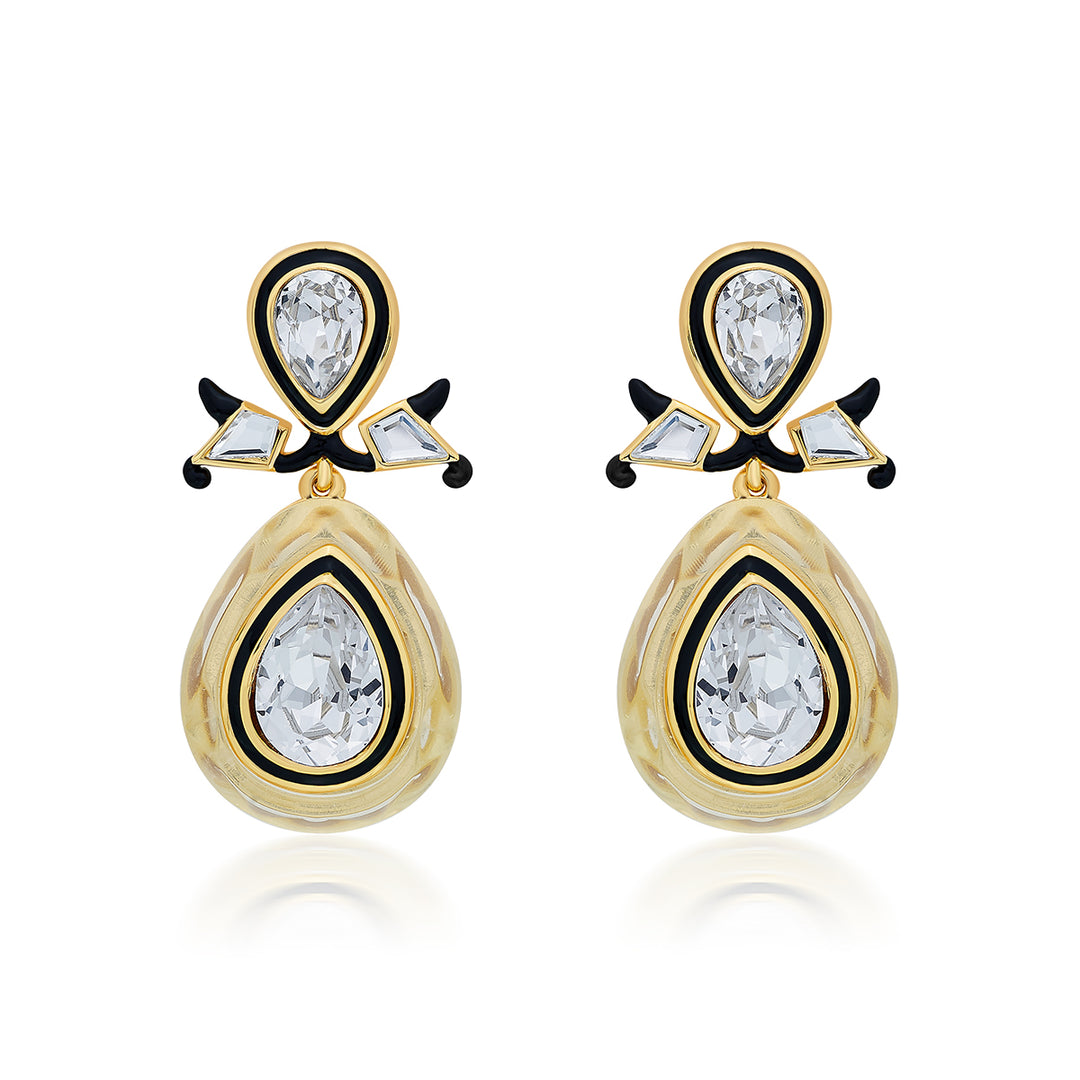 Bling Infinity Cut Crystal Drop Earrings