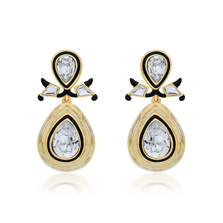 Bling Infinity Cut Crystal Drop Earrings