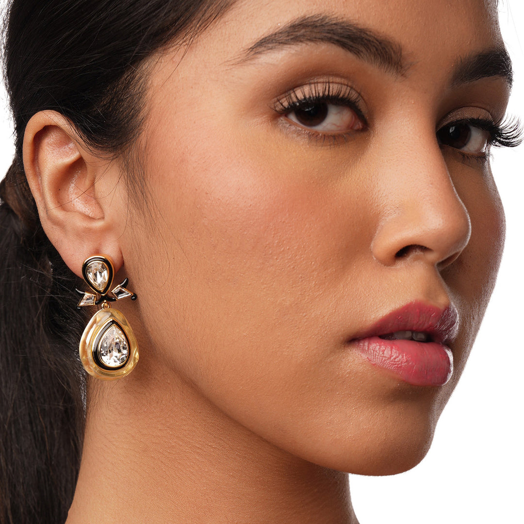 Bling Infinity Cut Crystal Drop Earrings