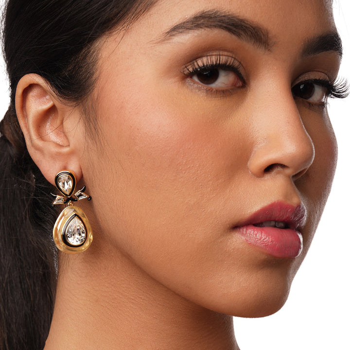 Bling Infinity Cut Crystal Drop Earrings