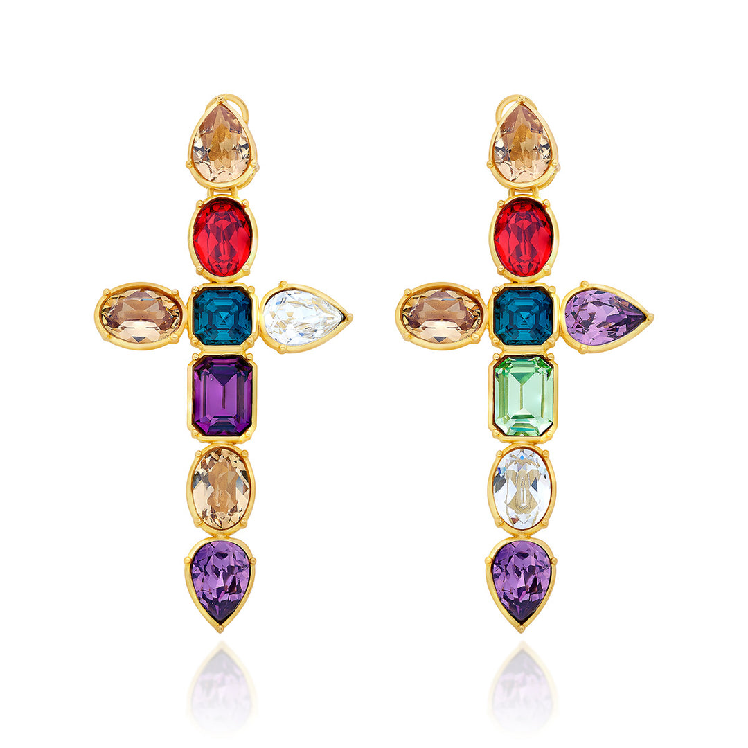 Banger Multi-color Crystal Earrings