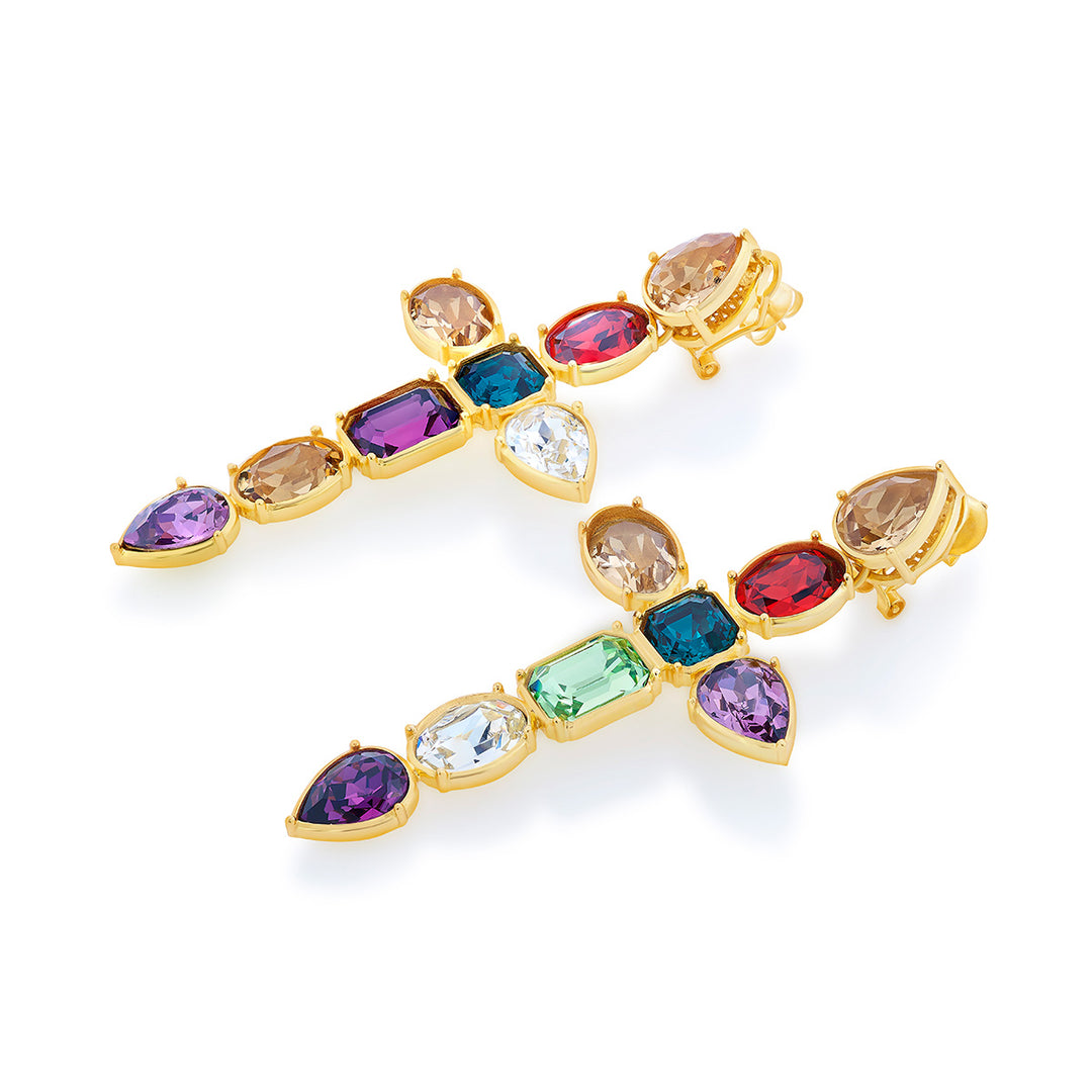 Banger Multi-color Crystal Earrings