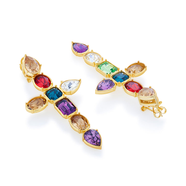 Banger Multi-color Crystal Earrings