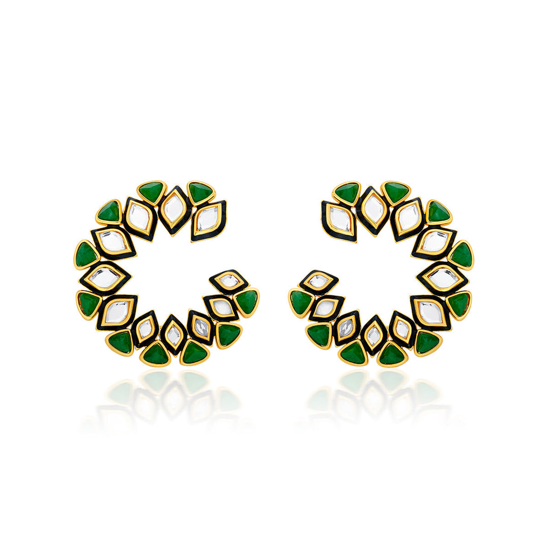Begum Haute Evergreen Orange Peel Earrings