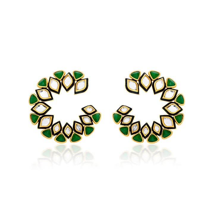 Begum Haute Evergreen Orange Peel Earrings