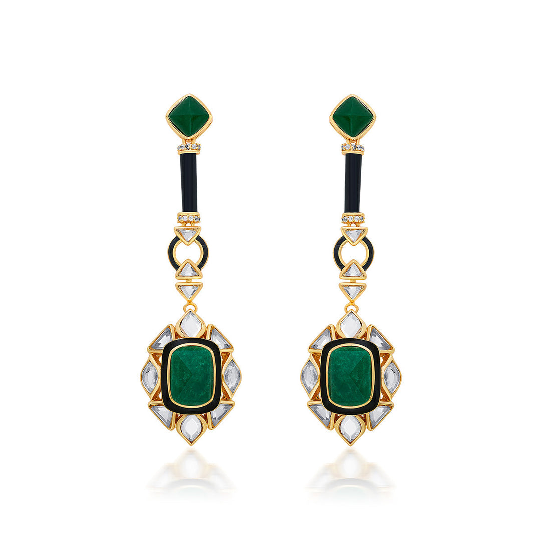 Begum Haute Evergreen Drop Earrings - Isharya | Modern Indian Jewelry