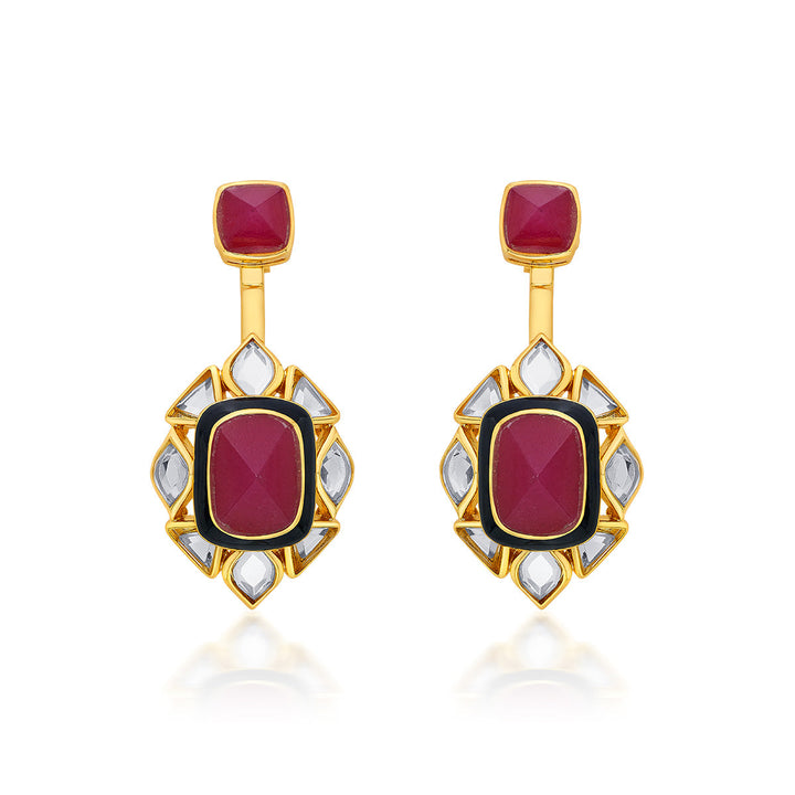 Begum Haute Pink Duplet Earrings - Isharya | Modern Indian Jewelry