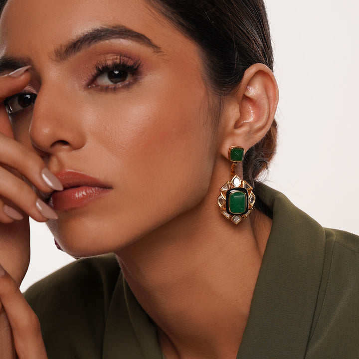 Begum Haute Evergreen Duplet Earrings