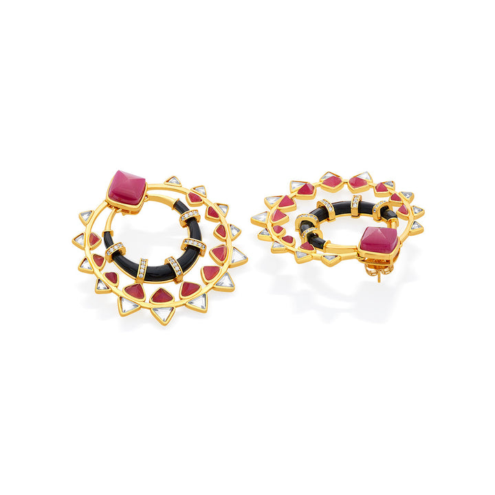 Begum Haute Pink Chandbalis - Isharya | Modern Indian Jewelry