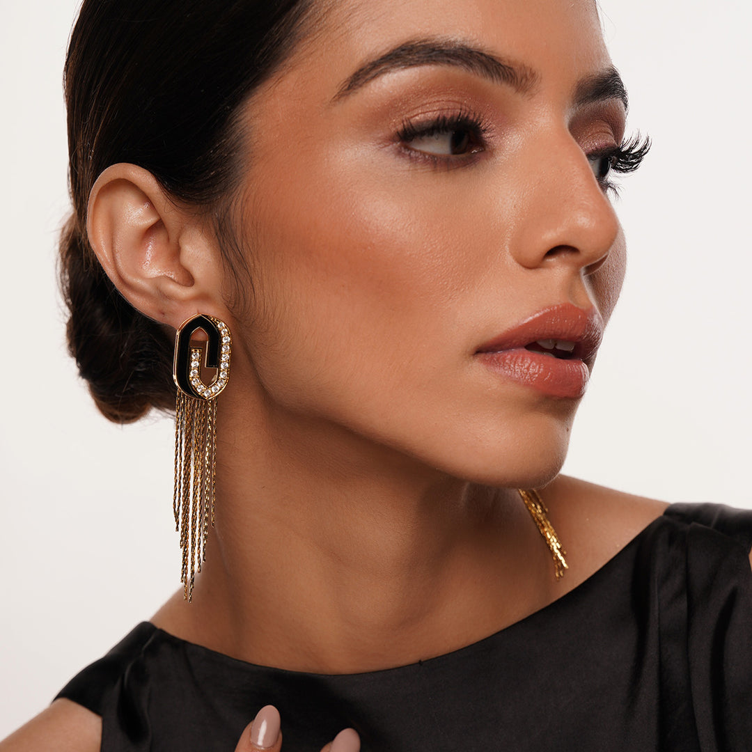 Just Jamiti Art Deco Tassel Earrings
