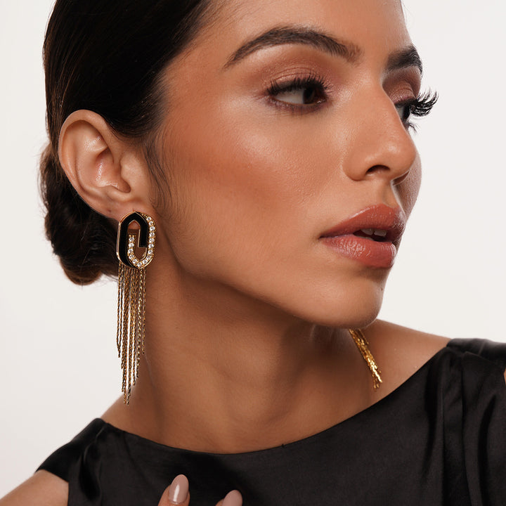 Just Jamiti Art Deco Tassel Earrings