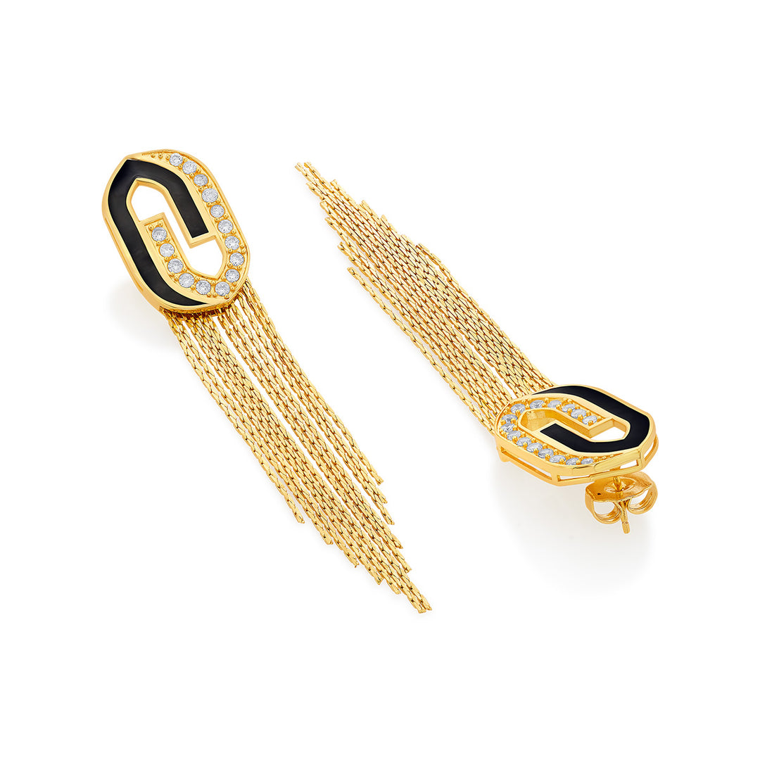 Just Jamiti Art Deco Tassel Earrings