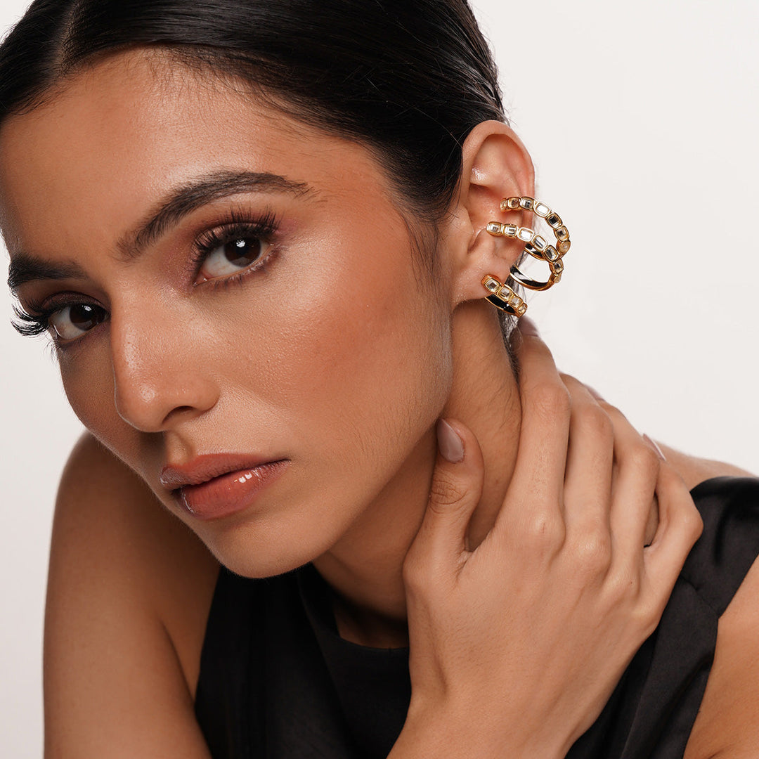 Just Jamiti Trifecta Hoops - Isharya | Modern Indian Jewelry