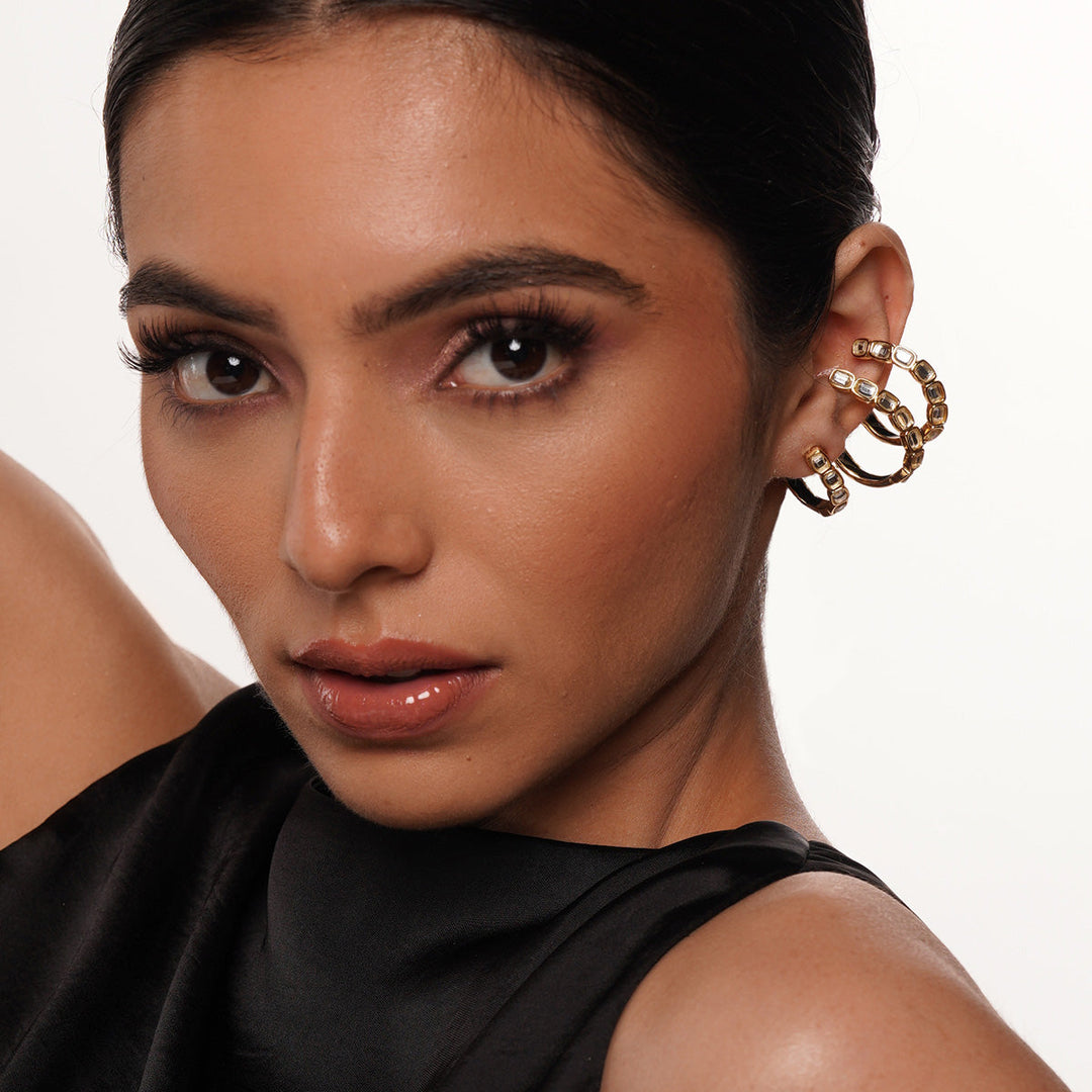 Just Jamiti Trifecta Hoops - Isharya | Modern Indian Jewelry
