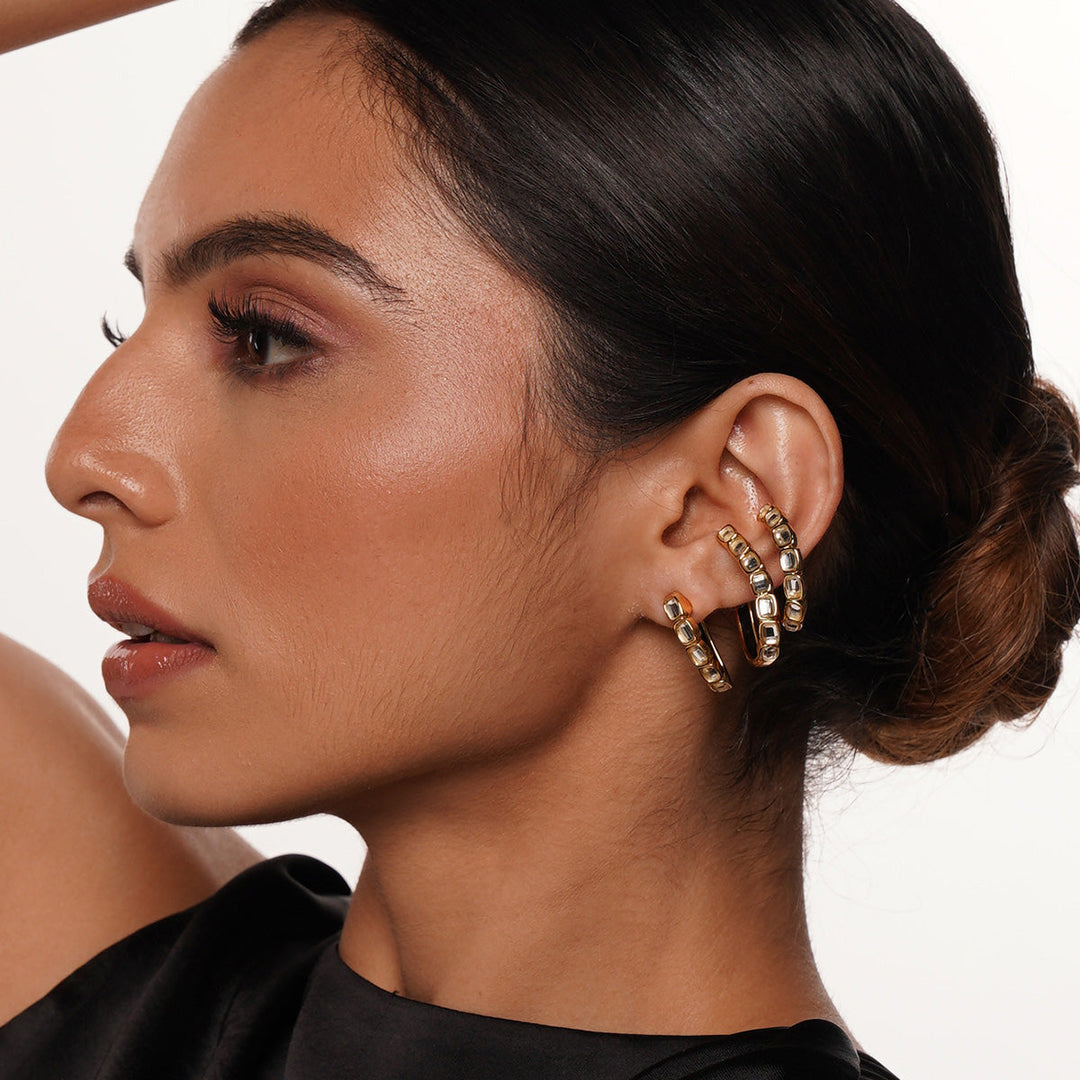 Just Jamiti Trifecta Hoops - Isharya | Modern Indian Jewelry