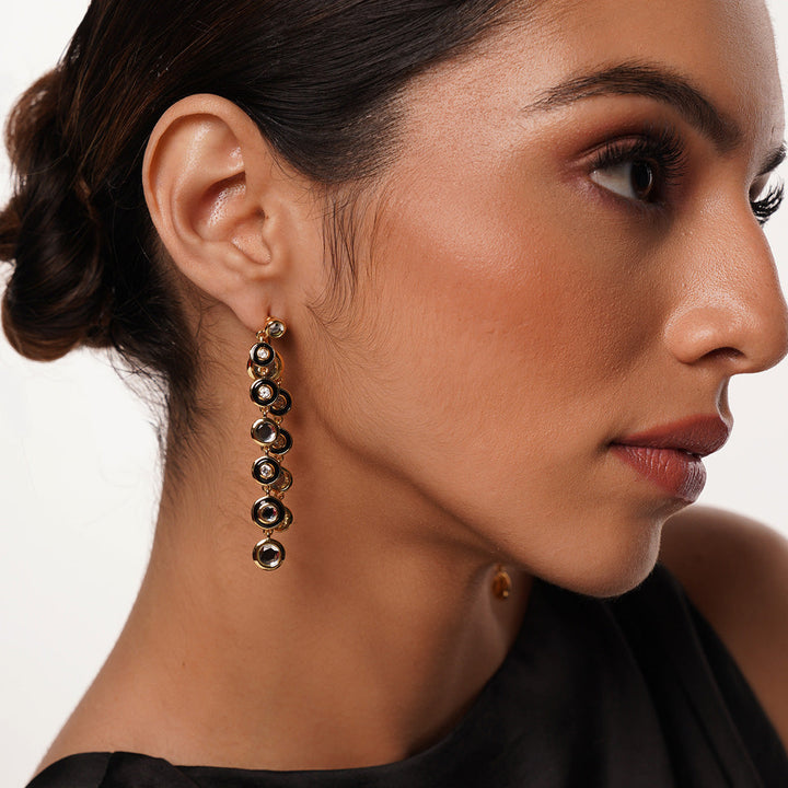 Just Jamiti Long Drop Earrings - Isharya | Modern Indian Jewelry