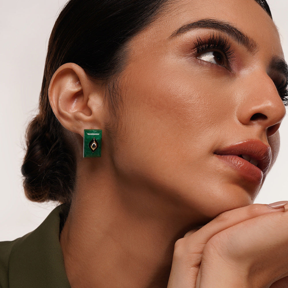 Begum Haute Evergreen Baroque Studs - Isharya | Modern Indian Jewelry