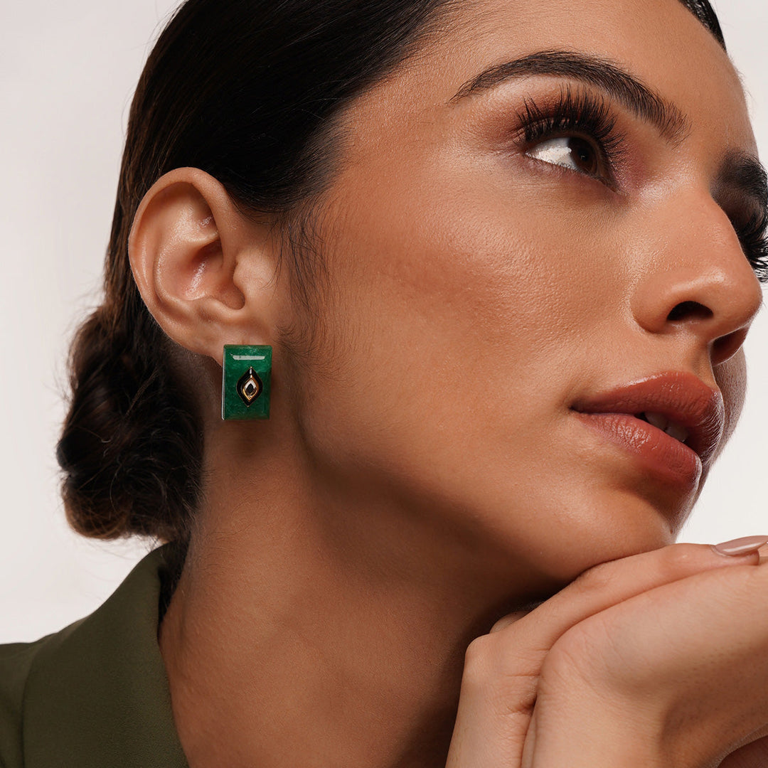 Begum Haute Evergreen Baroque Studs - Isharya | Modern Indian Jewelry
