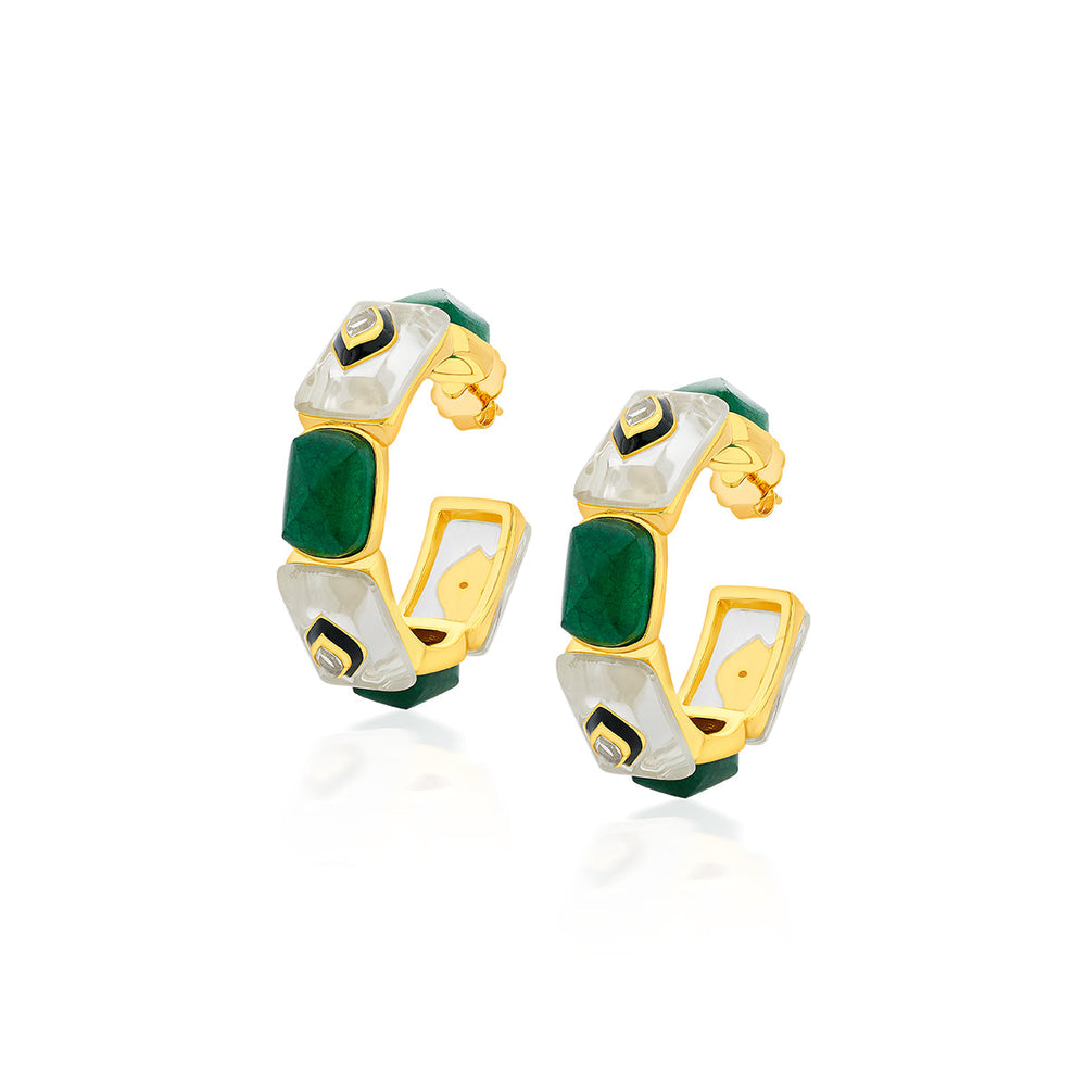 Begum Haute Evergreen Two Tone Hoops - Isharya | Modern Indian Jewelry