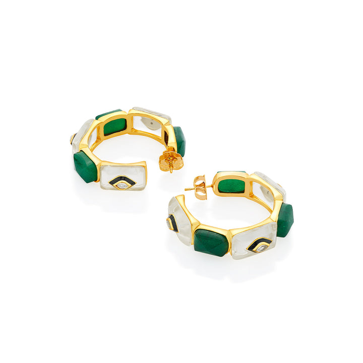 Begum Haute Evergreen Two Tone Hoops - Isharya | Modern Indian Jewelry
