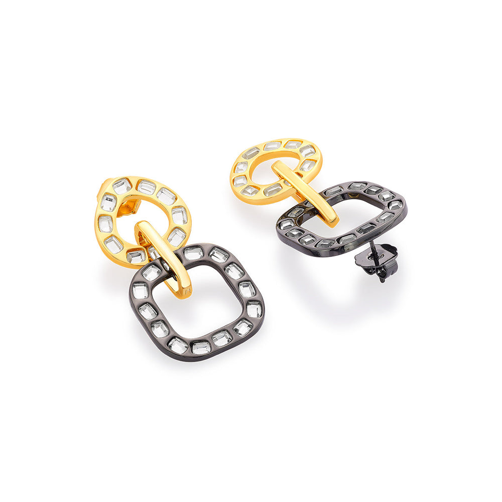 Stan Mismatched Earrings - Isharya | Modern Indian Jewelry