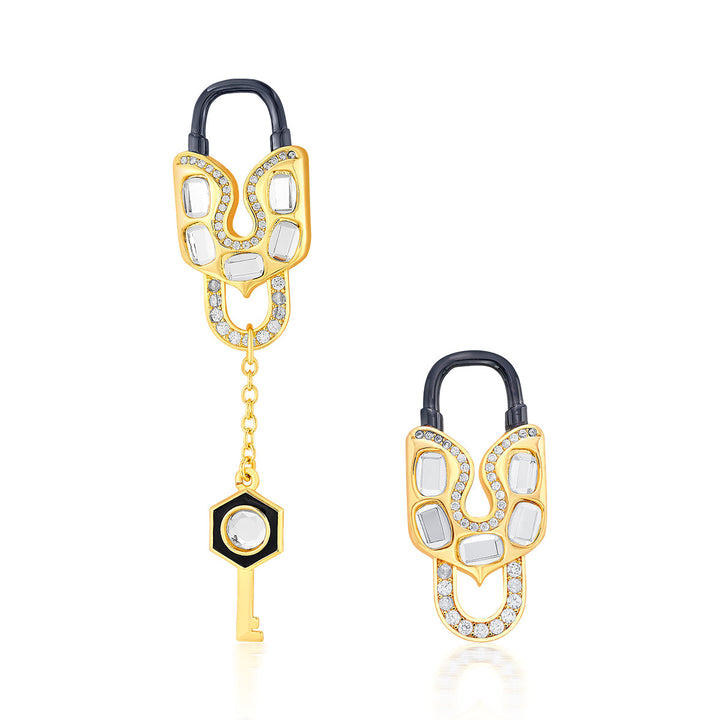 Snatched Lock & Key Earrings