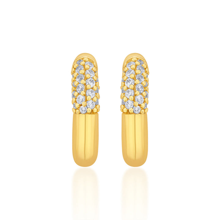 Sparkle CZ Chubby Hoop Earrings - Isharya | Modern Indian Jewelry