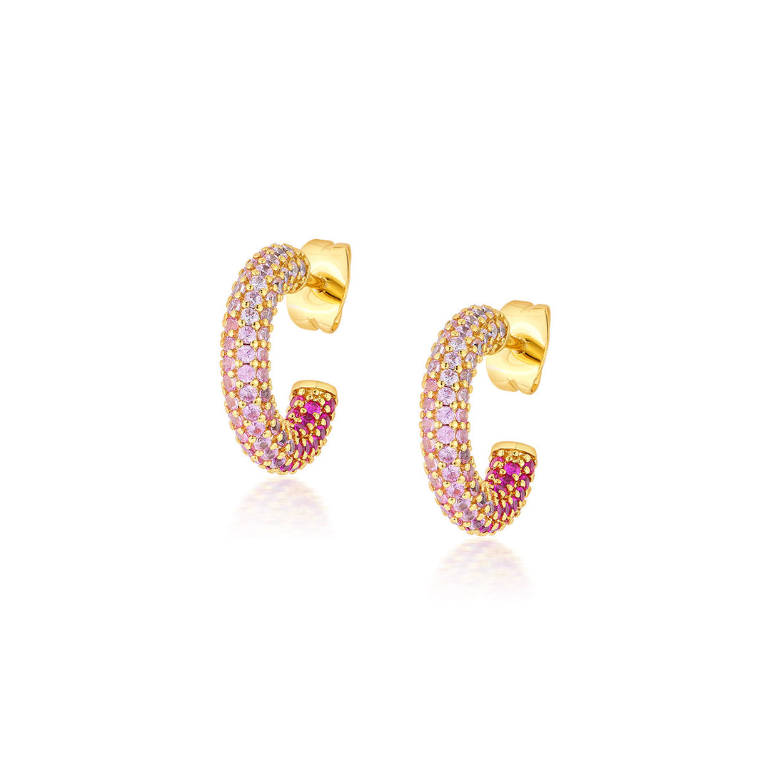 Multi Sparkle Chubby Hoop Earrings - Isharya | Modern Indian Jewelry
