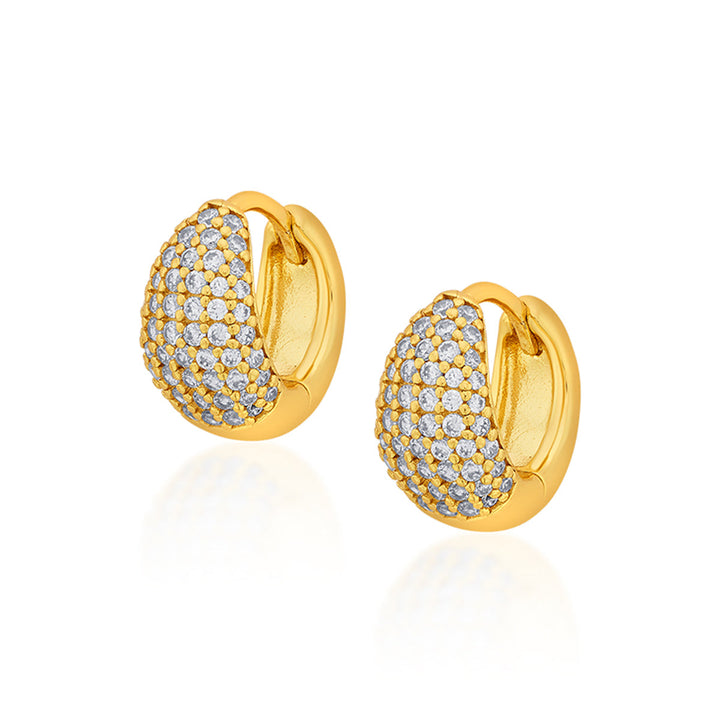 Sparkle Small Huggies Earrings - Isharya | Modern Indian Jewelry