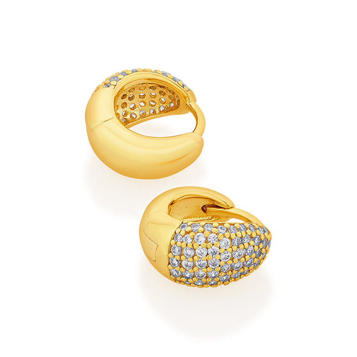 Sparkle Small Huggies Earrings - Isharya | Modern Indian Jewelry