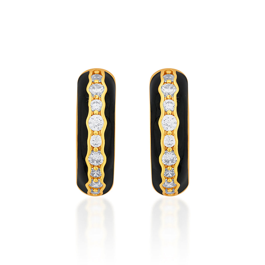 Ebony Sparkle Hoop Earrings - Isharya | Modern Indian Jewelry