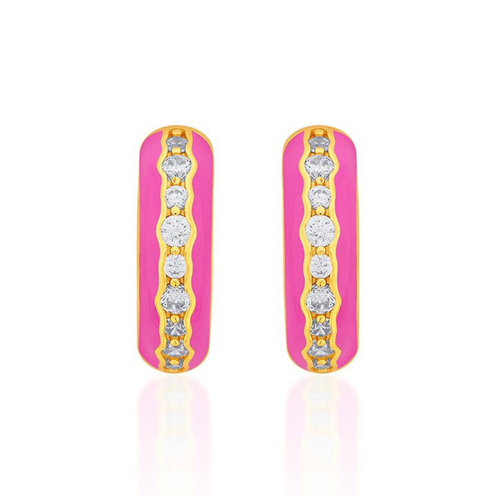 Rani Pink Hoop Earrings - Isharya | Modern Indian Jewelry