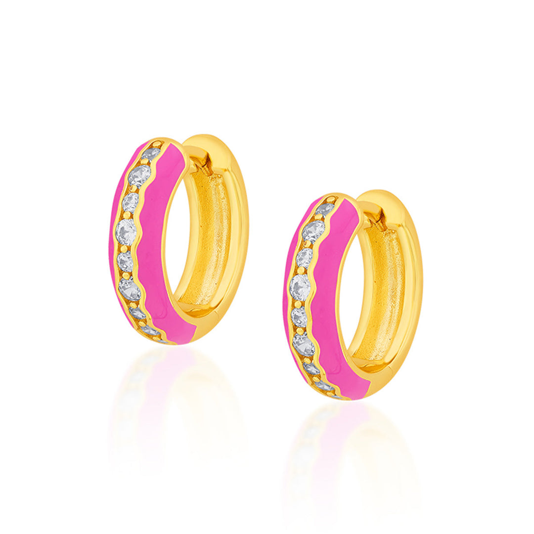 Rani Pink Hoop Earrings - Isharya | Modern Indian Jewelry
