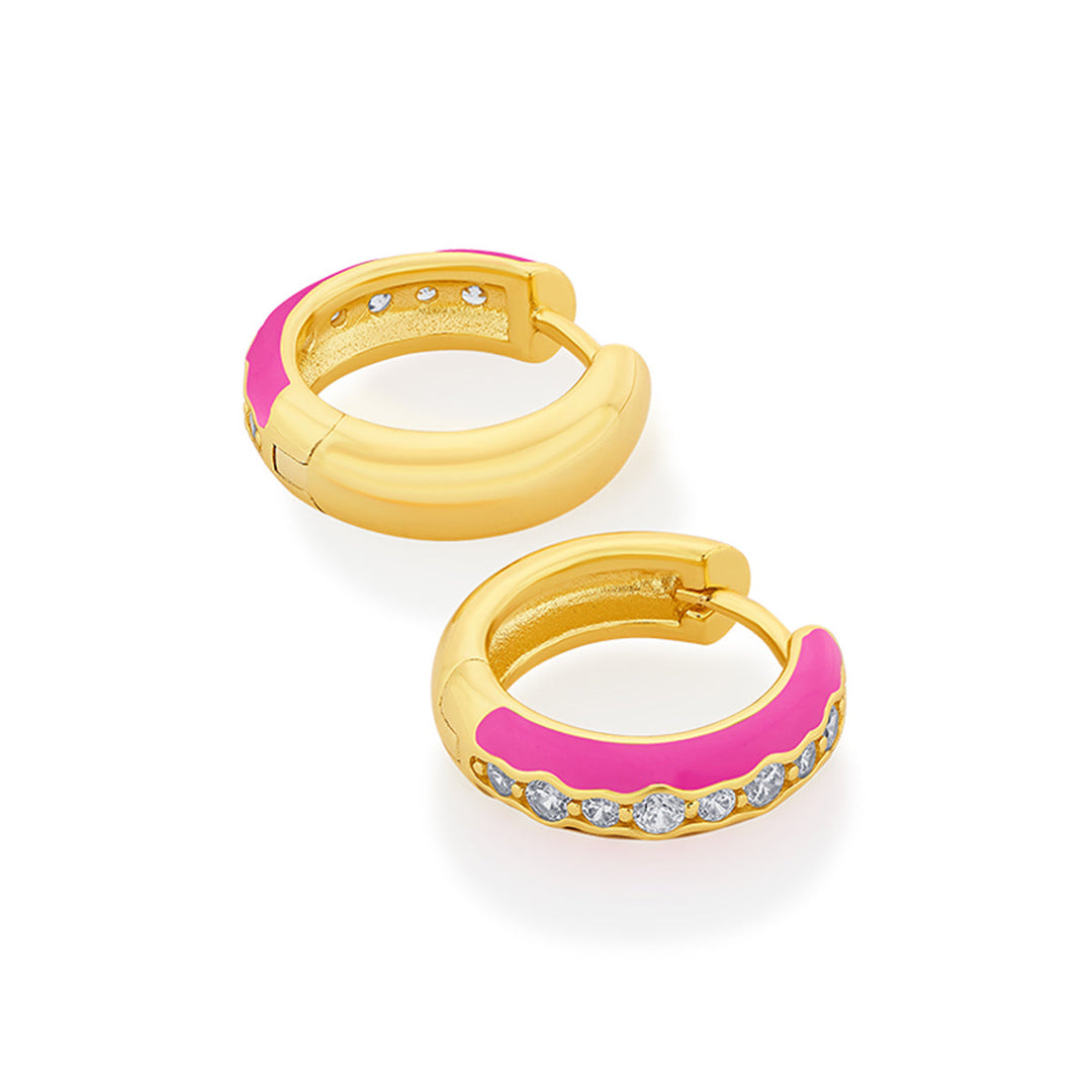 Rani Pink Hoop Earrings - Isharya | Modern Indian Jewelry