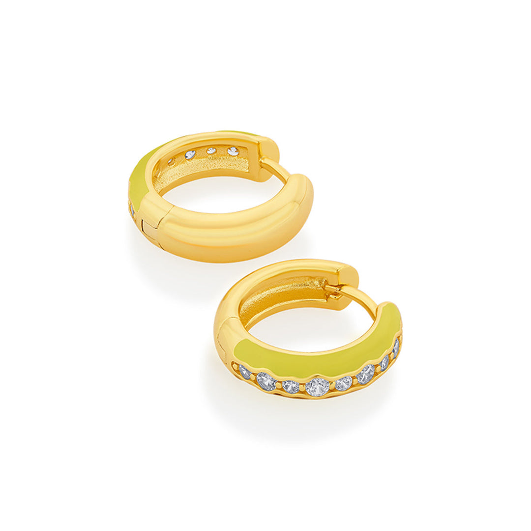 Chartreuse Hoop Earrings - Isharya | Modern Indian Jewelry
